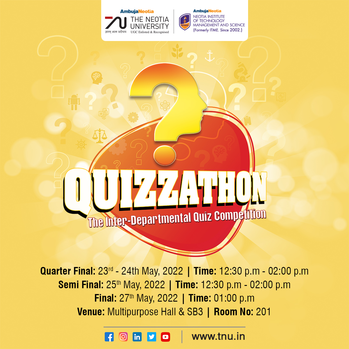 Inter Department Quiz Competition - Top Private University In Kolkata