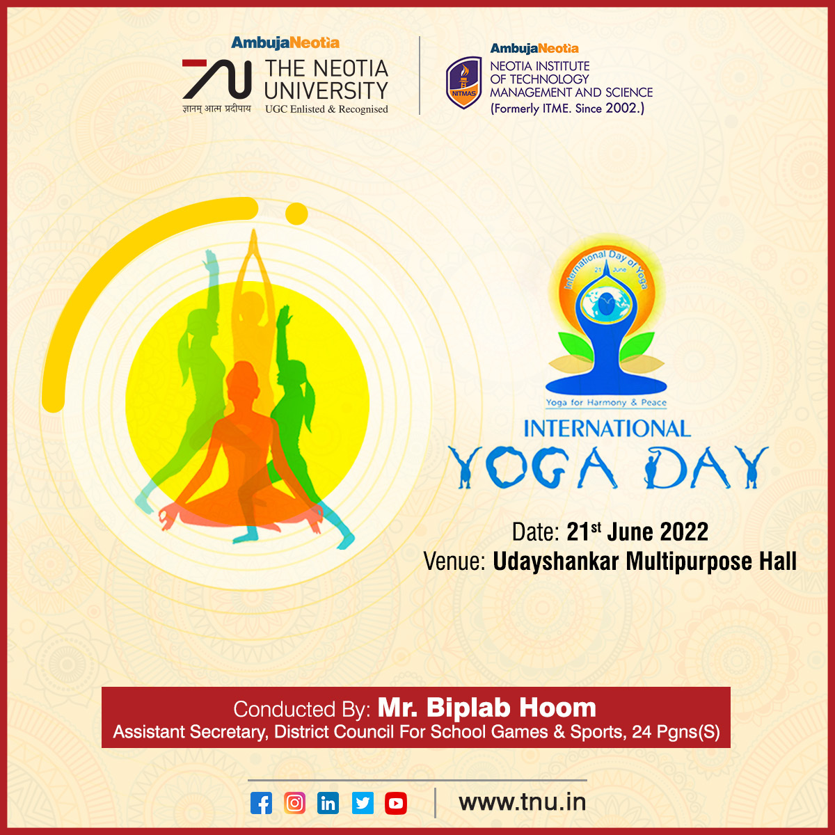 Organize a programme of International Yoga Day Top Private University